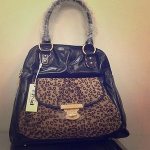 Cheetah purse with three different compartments